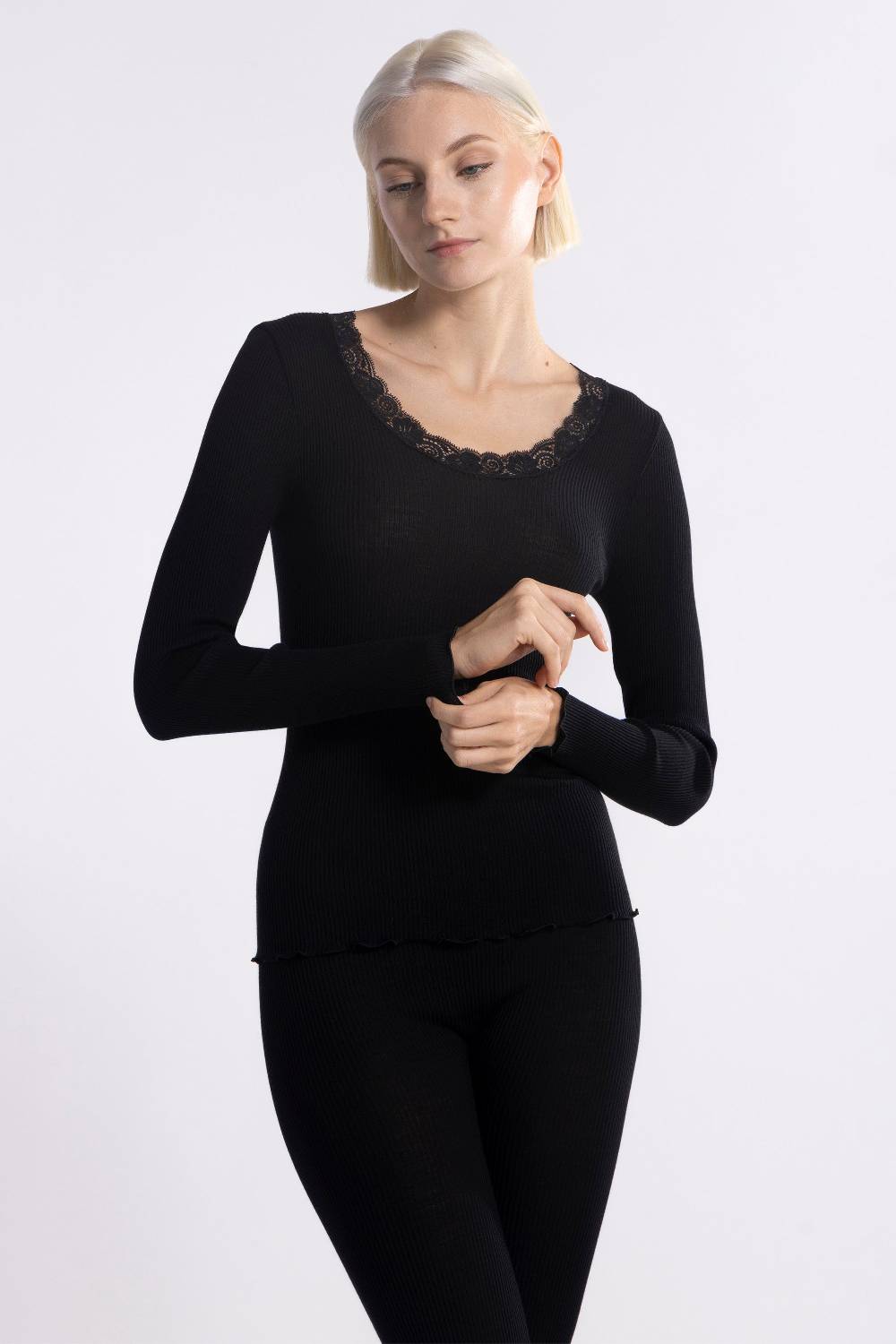Oscalito Camicia a maniche lunghe in Lana e Seta 3416 In Saldo