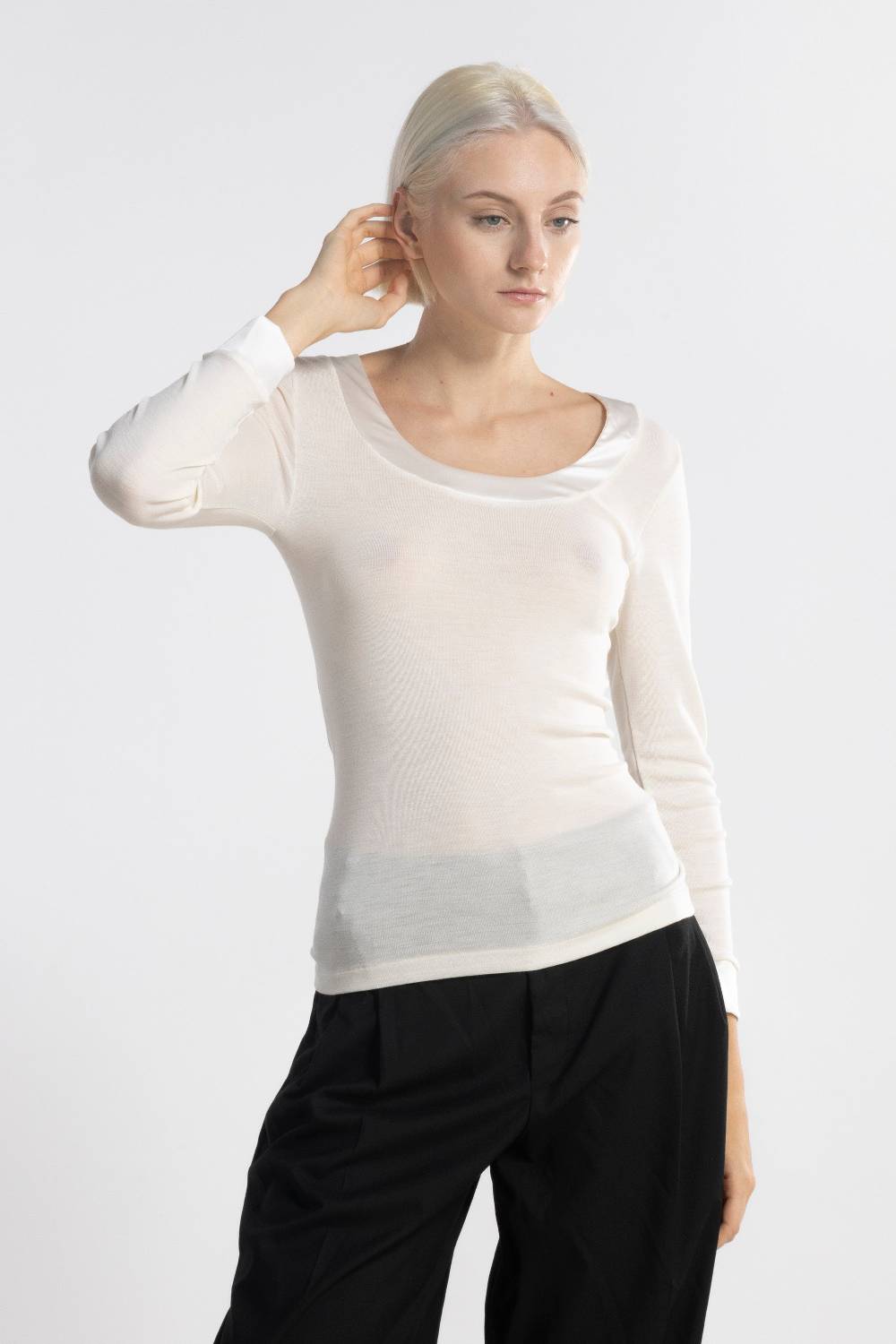 Oscalito Camicia Donna Lana e Seta maniche lunghe 4258 Promozione