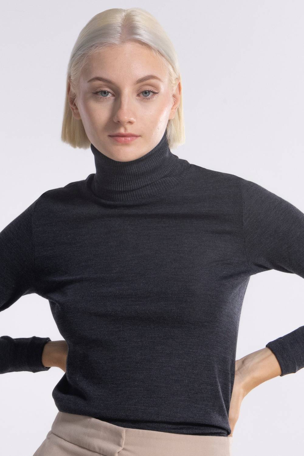 Oscalito Maglia Dolcevita a Maniche Lunghe in tessuto liscio di Lana e Seta 3478 Soddisfazione Garantita