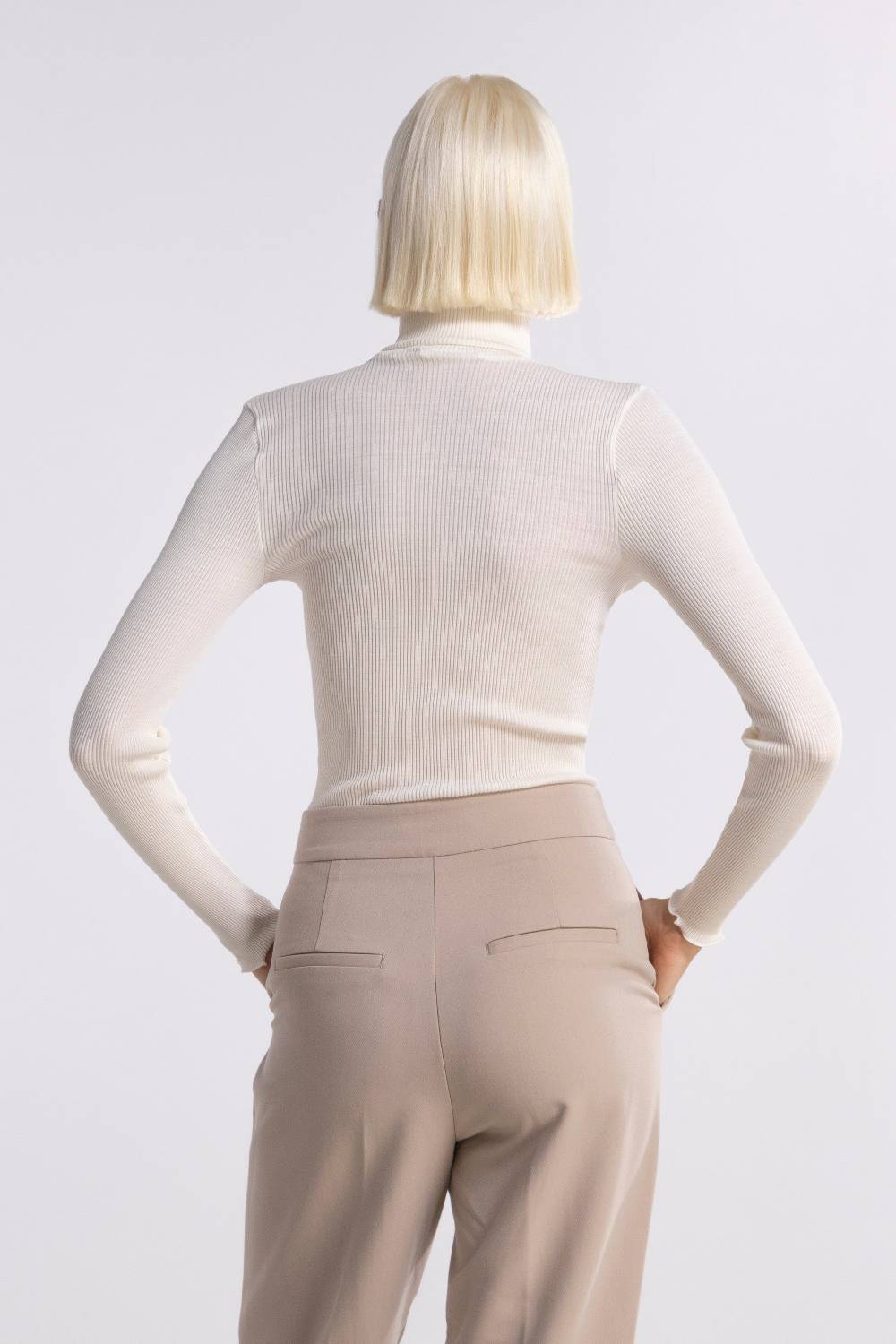 Oscalito Maglia Dolcevita a Maniche Lunghe in tessuto liscio di Lana e Seta 3478 Soddisfazione Garantita