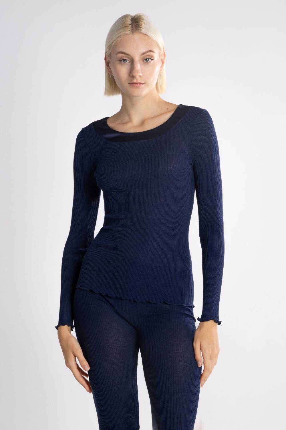Oscalito Elegante camicia a maniche lunghe con bordi in raso 5304 Qualità Garantita