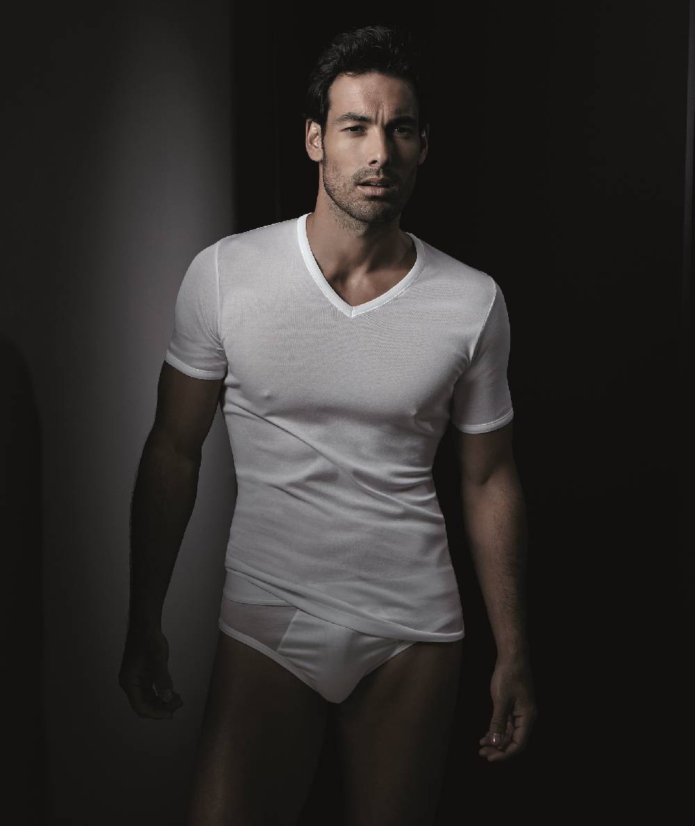 Oscalito T-shirt in cotone con scollo a V 742 Online
