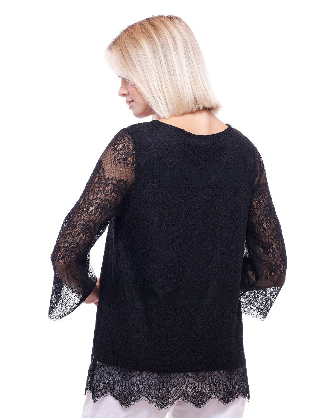 Oscalito Maglia a maniche lunghe in micromodal con Chantilly 5992 2025