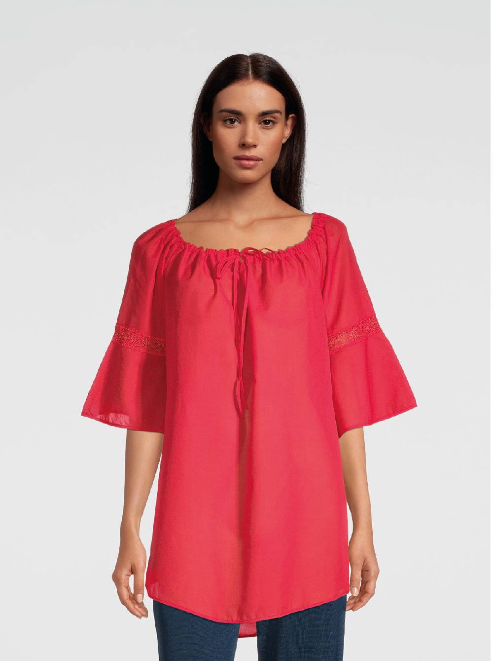 Oscalito Mini abito maniche lunghe in Voile Cotone 6566 In Linea