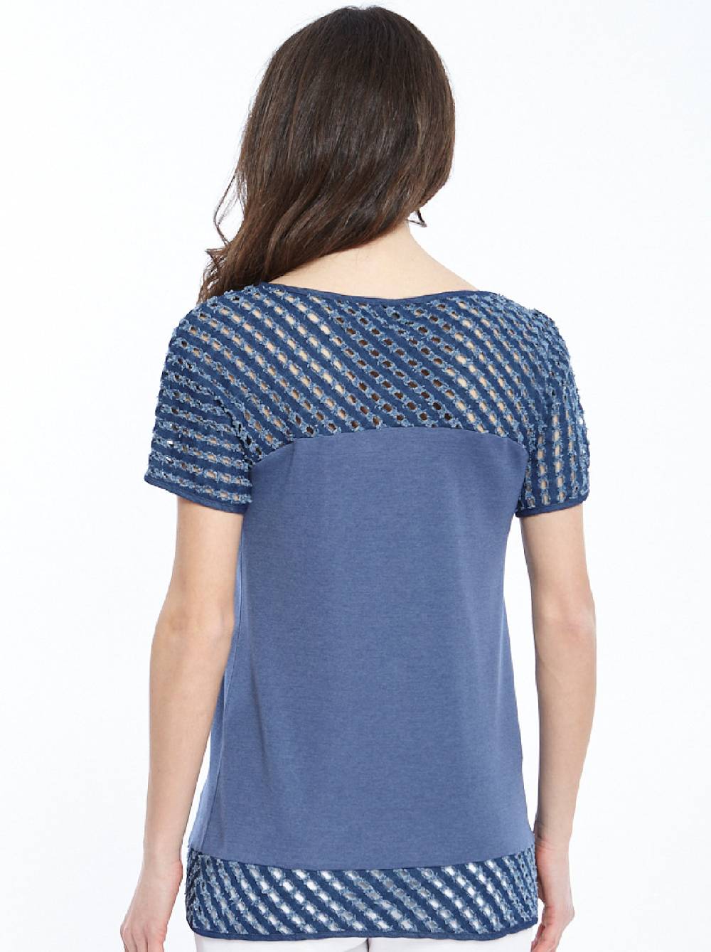 Oscalito T-shirt Filoscozia® con Dettagli in Denim Laserato 4604 Spedizione Gratuita