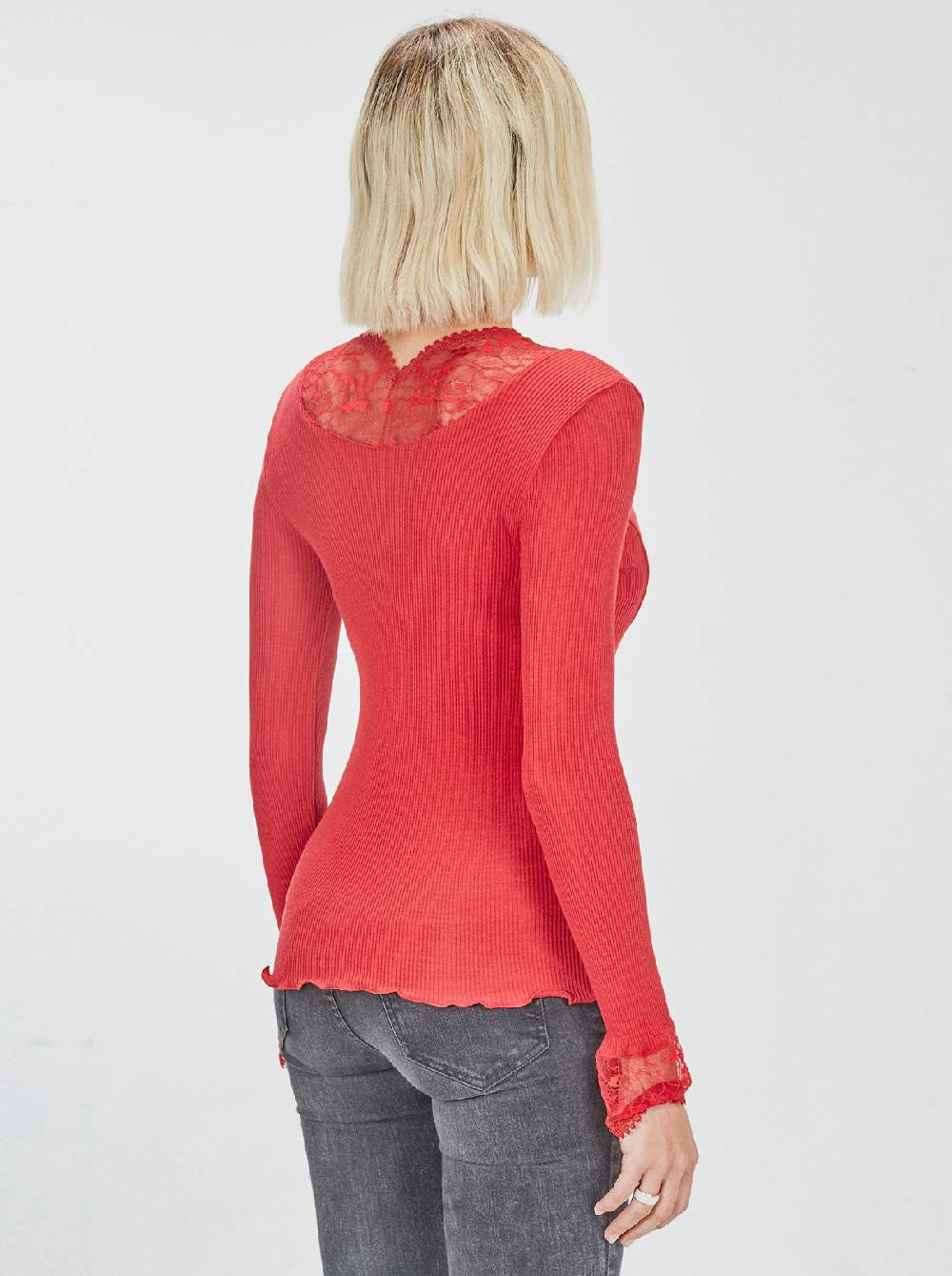 Oscalito Maglia maniche lunghe scollo a V con dettagli leavers 5862 Vendita calda