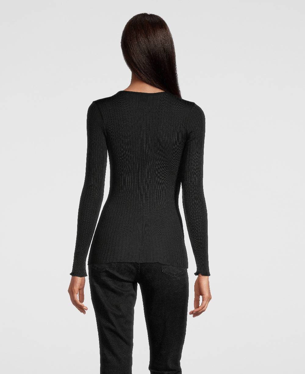 Oscalito Camicia a maniche lunghe con scollo a V ricamato 6440 In Vendita