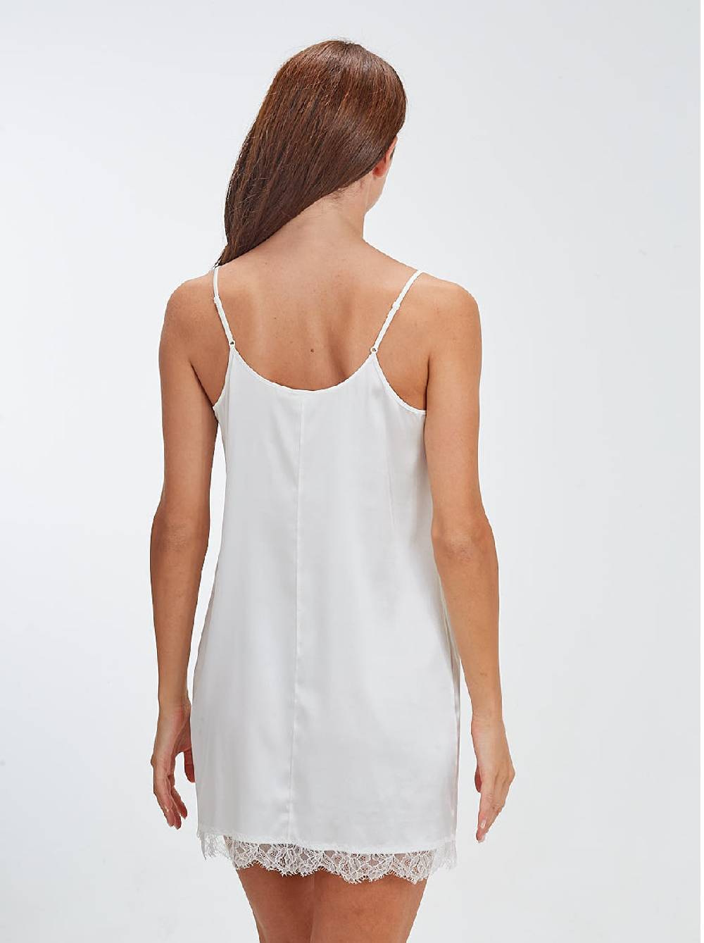Oscalito Babydoll in seta elasticizzata con pizzo chantilly 10336 Negozi Online