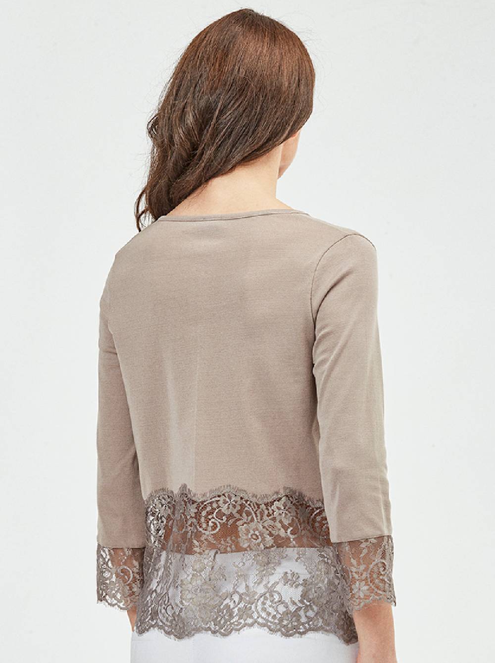 Oscalito Cardigan maniche lunghe con balza chantilly 3186 Vendita Calda