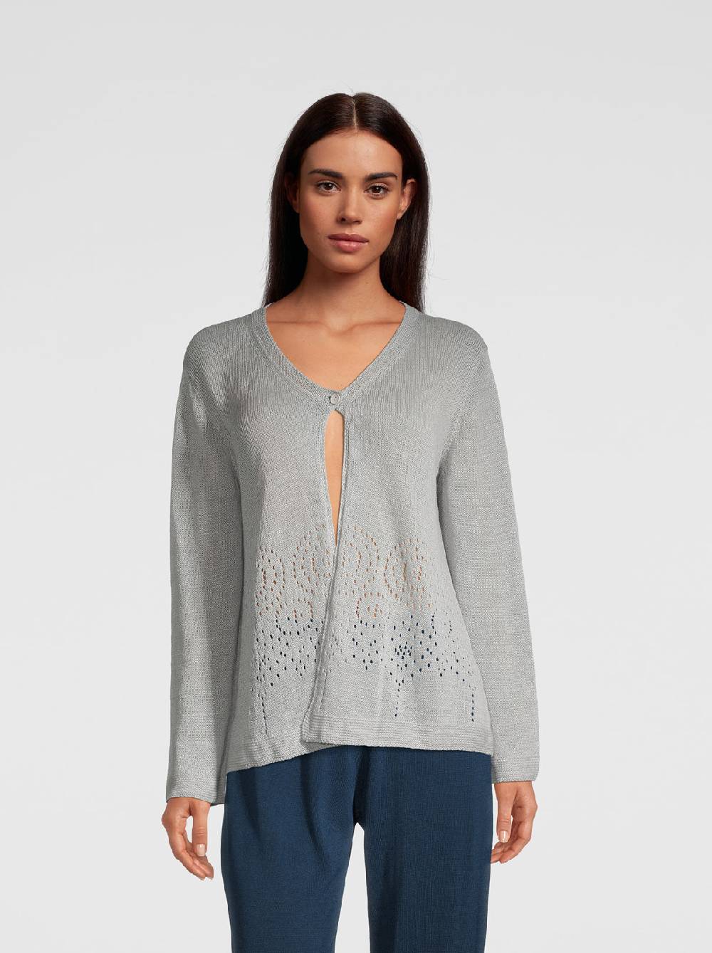 Oscalito Cardigan Tricot in maglia di Puro Lino 6586 Promozione