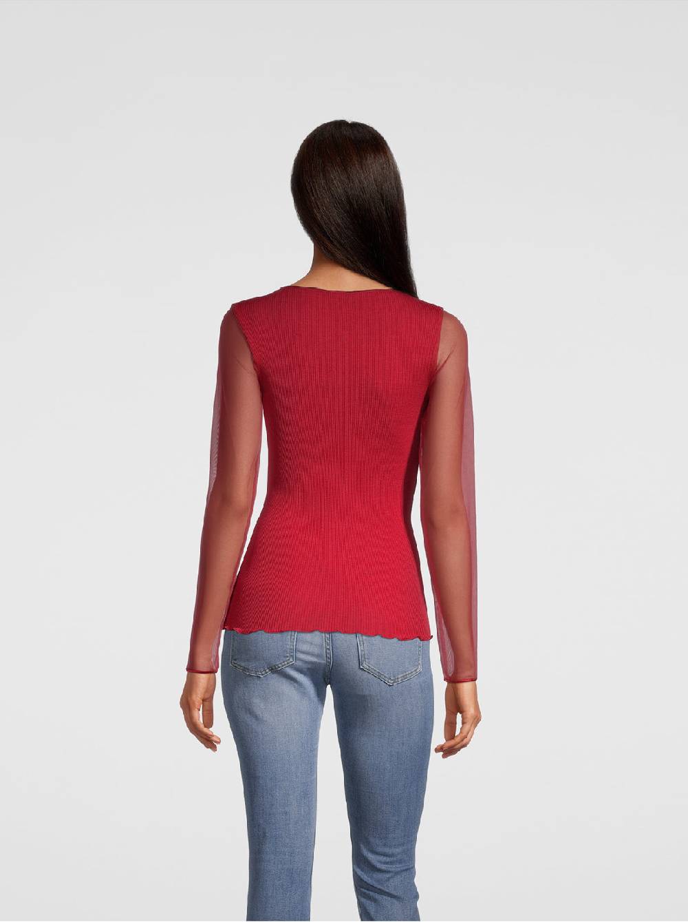 Oscalito Girocollo maniche lunghe fascia macramè con piccole frange 6488 Bestseller