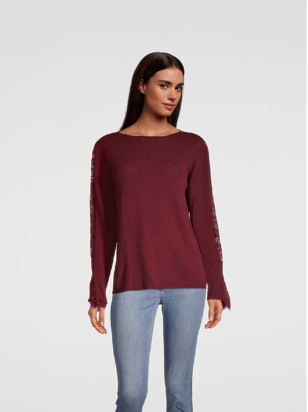 Oscalito Girocollo manica lunga Dentelle de Calais® in Lana Merinos e Cashmere 6438 Qualità Garantita