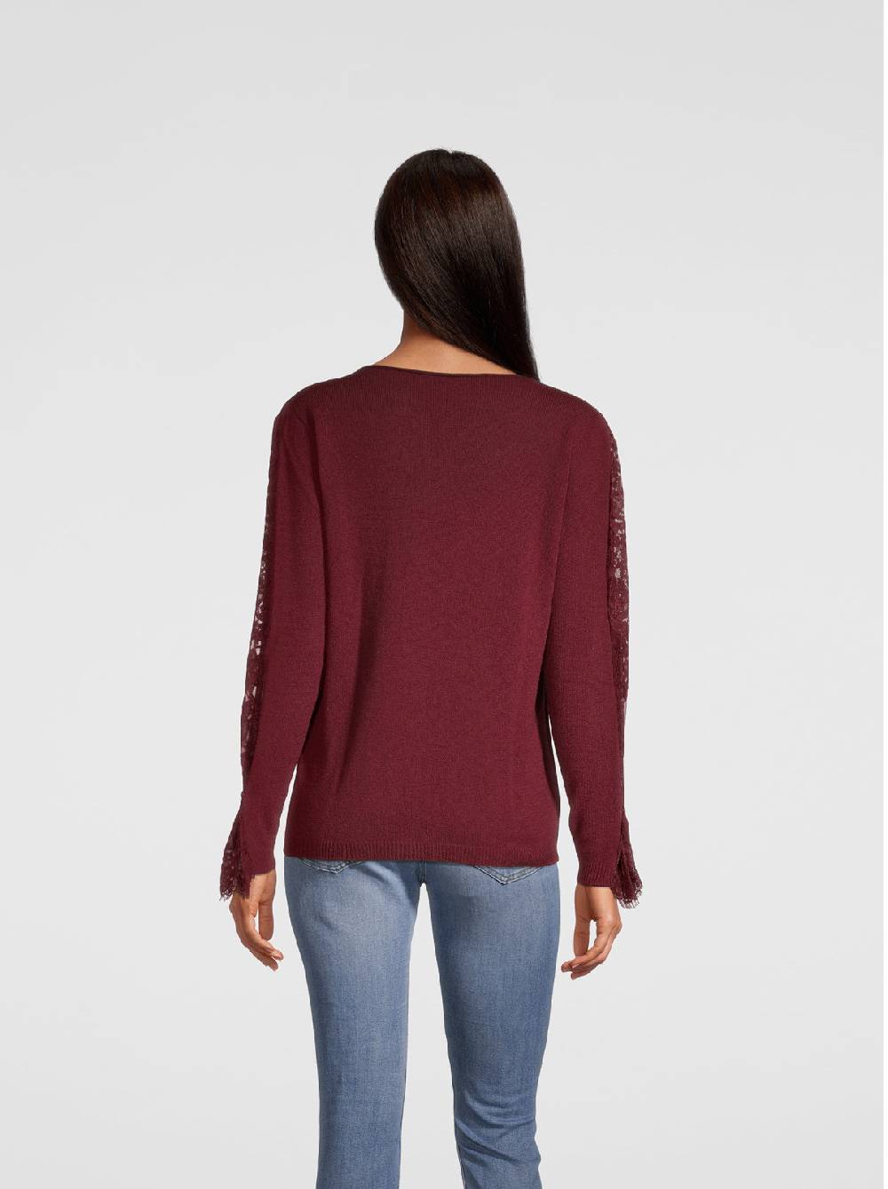 Oscalito Girocollo manica lunga Dentelle de Calais® in Lana Merinos e Cashmere 6438 Qualità Garantita