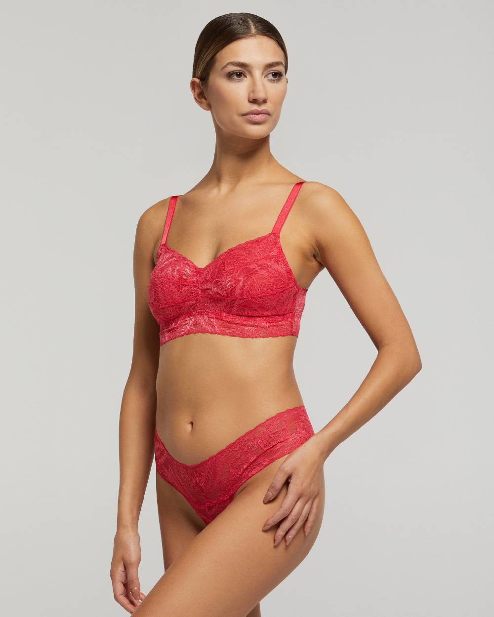Pompea Set Completo coordinato Intimo Pizzo (Fragola) Outlet