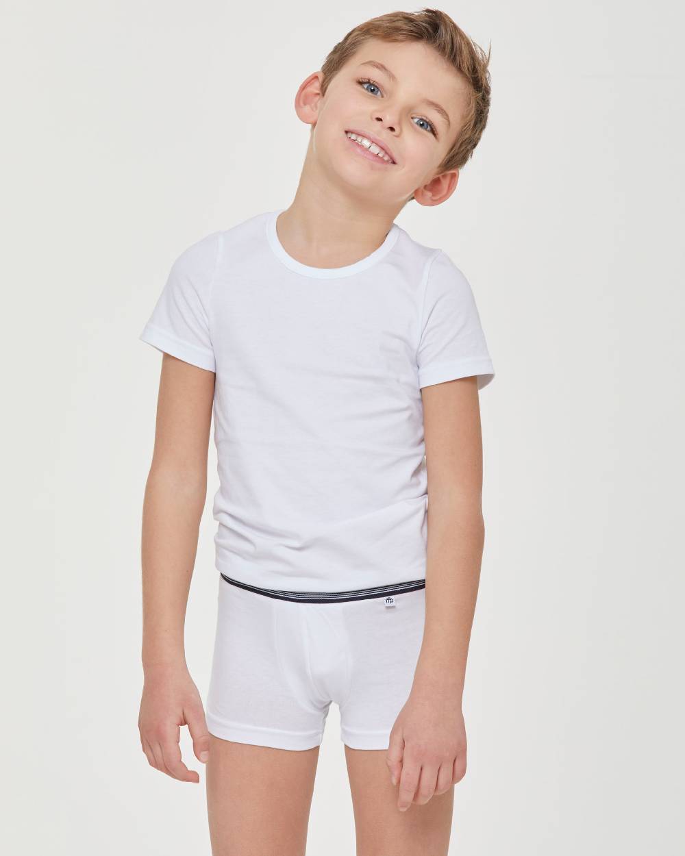 Pompea Boxer bimbo in cotone organico con elastico a righe Saldi