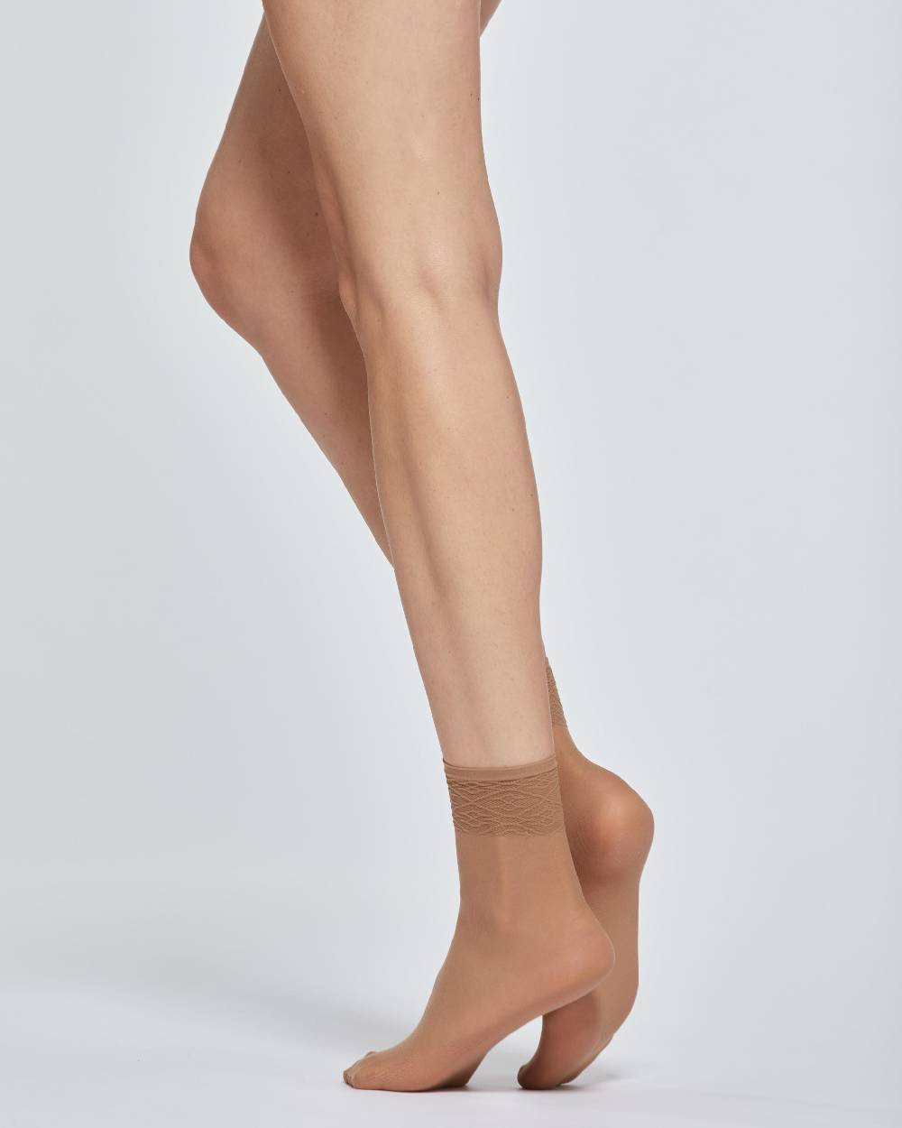 Pompea CALZA CORTA LADY VELATA CON BORDO IN PIZZO x2 Pezzi Unici
