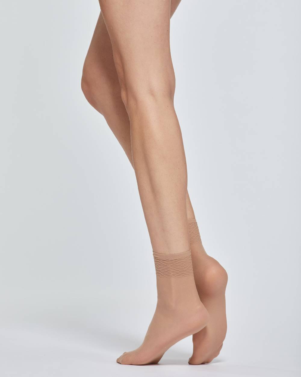 Pompea CALZA CORTA LADY VELATA CON BORDO IN PIZZO x2 Soddisfazione Garantita