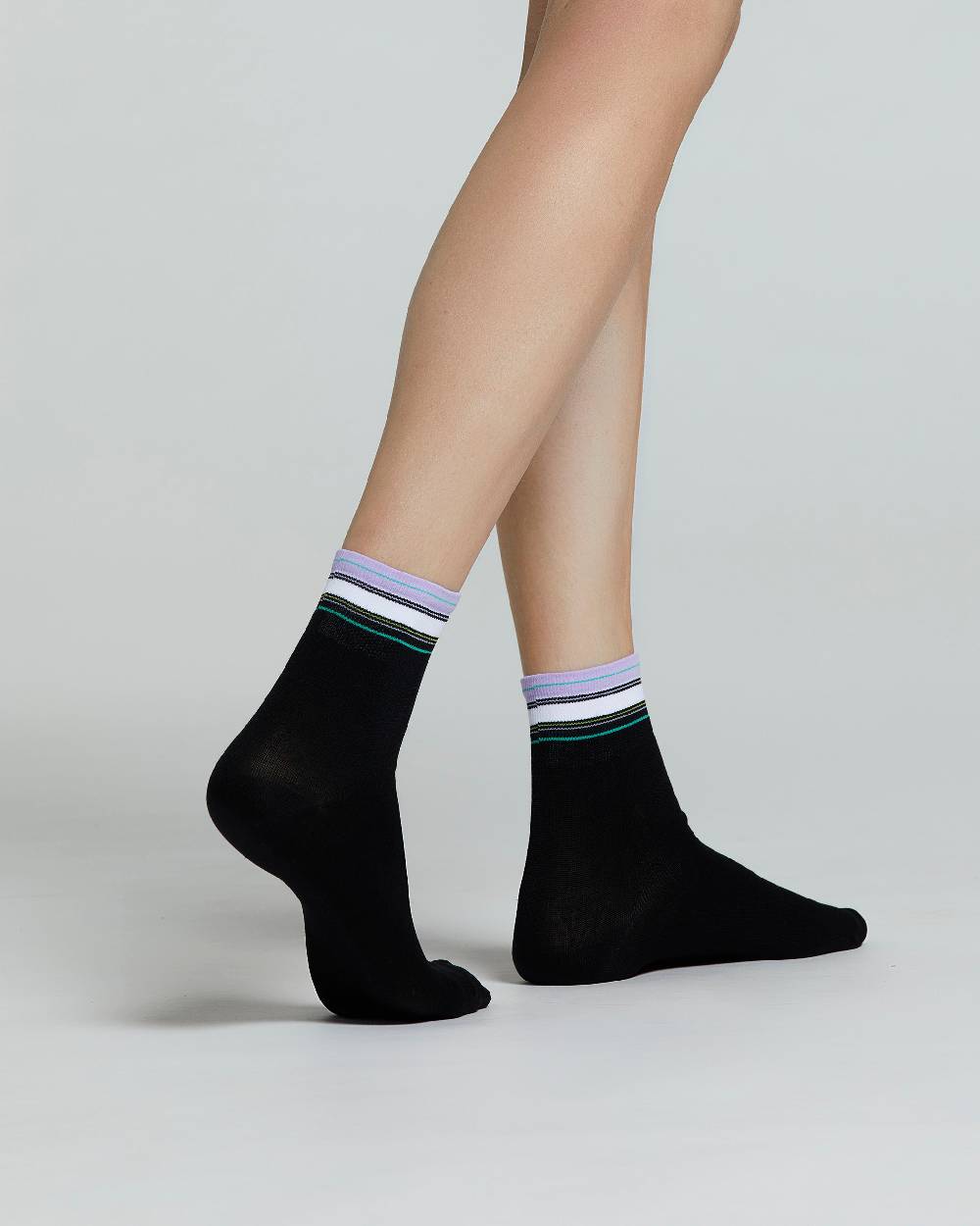 Pompea CALZA COTONE STERLIZIA FANTASIA A RIGHE MULTICOLOR Affare Del Giorno