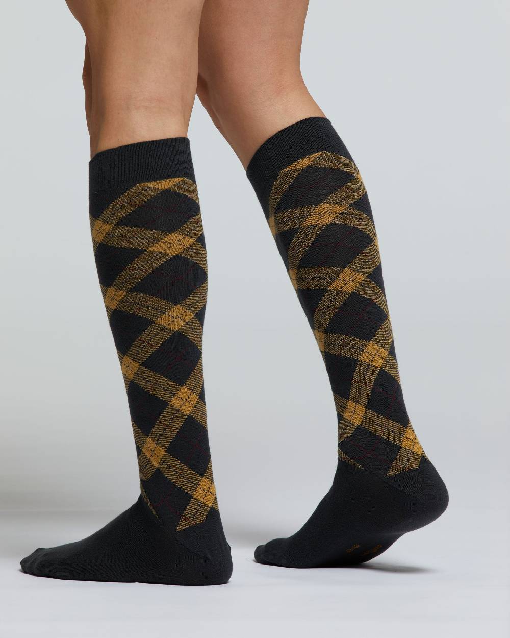 Pompea CALZA LUNGA COTONE ACERO MOTIVO ARGYLE Sconto