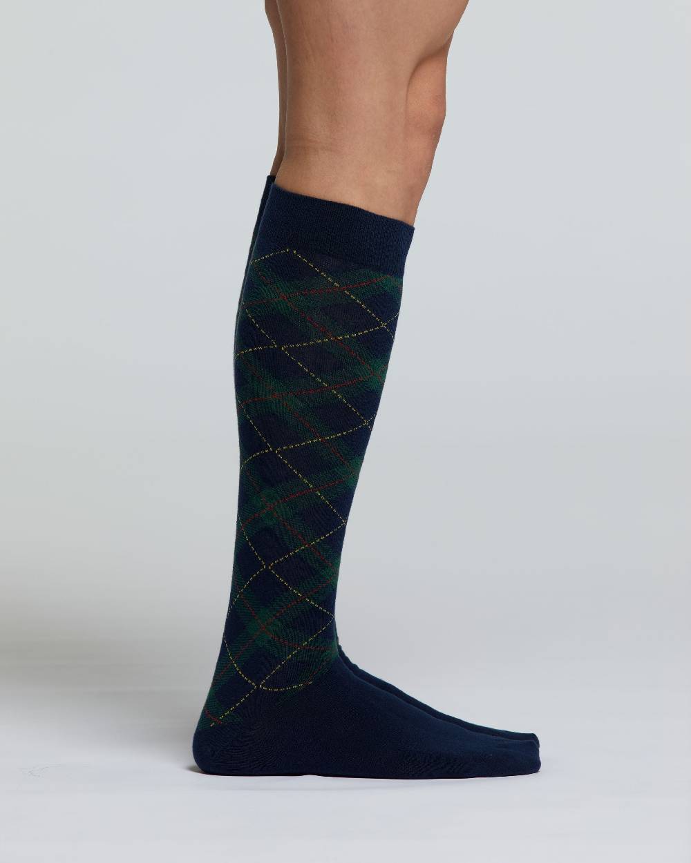 Pompea CALZA LUNGA COTONE ACERO MOTIVO ARGYLE Offerta