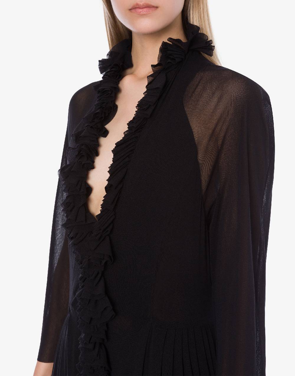 Philosophy Di Lorenzo Serafini Abito in tulle stretch con ruches Vendita Calda