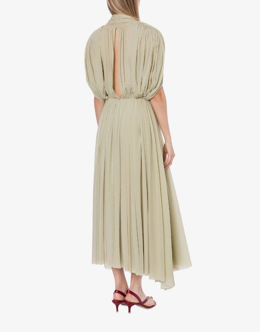 Philosophy Di Lorenzo Serafini Abito in tulle stretch con maniche a mantella Nuova