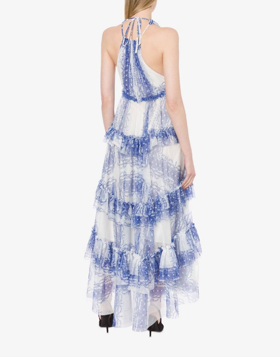 Philosophy Di Lorenzo Serafini Abito a balze in tulle stampato Sottocosto