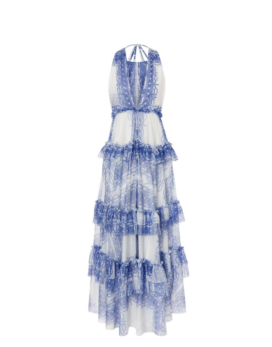 Philosophy Di Lorenzo Serafini Abito a balze in tulle stampato Sottocosto