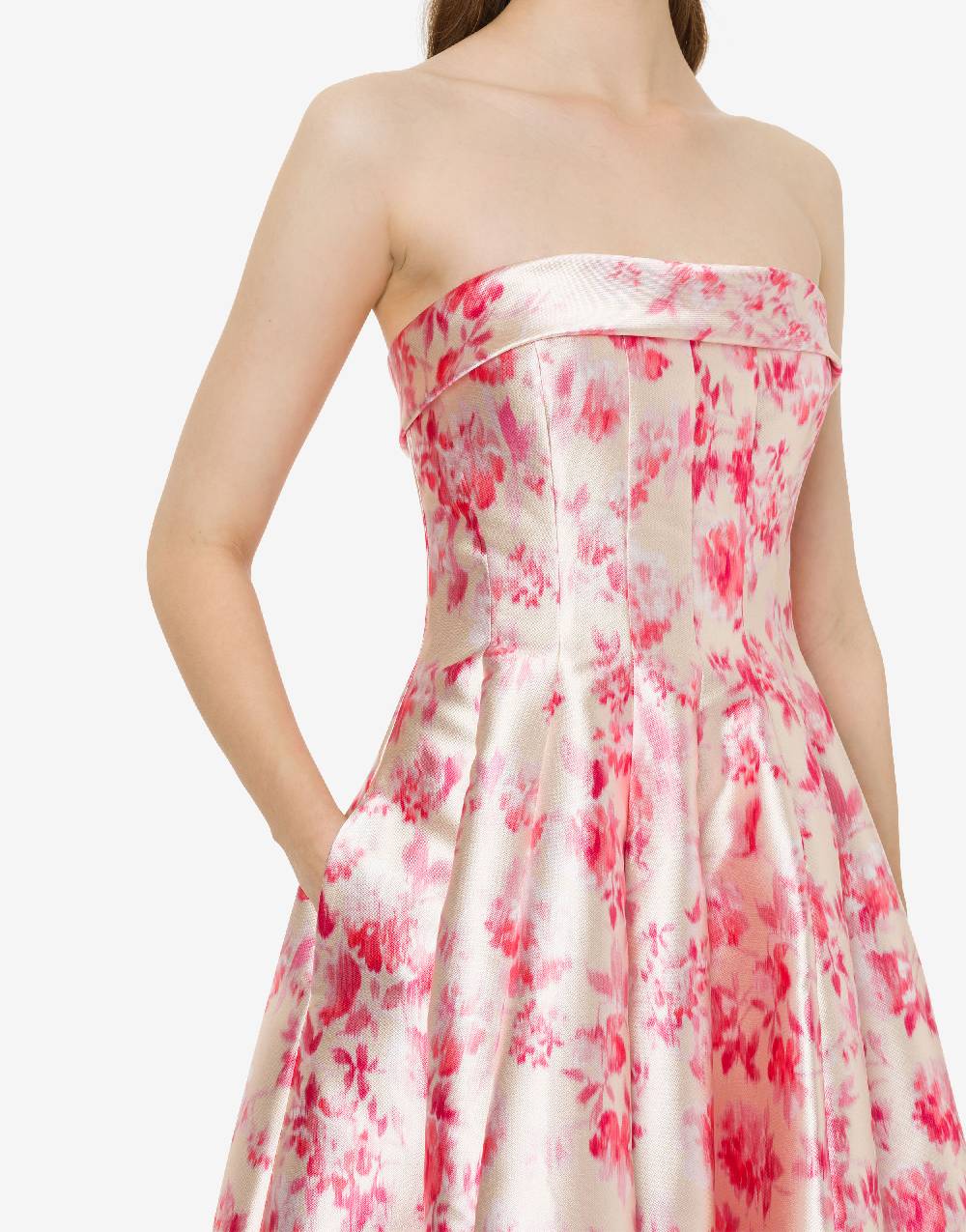 Philosophy Di Lorenzo Serafini Abito bustier in radzmir con stampa fiori Presa