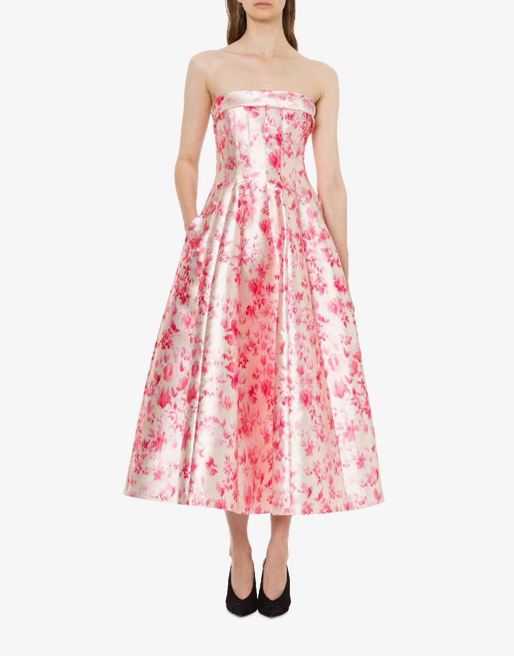 Philosophy Di Lorenzo Serafini Abito bustier in radzmir con stampa fiori Presa