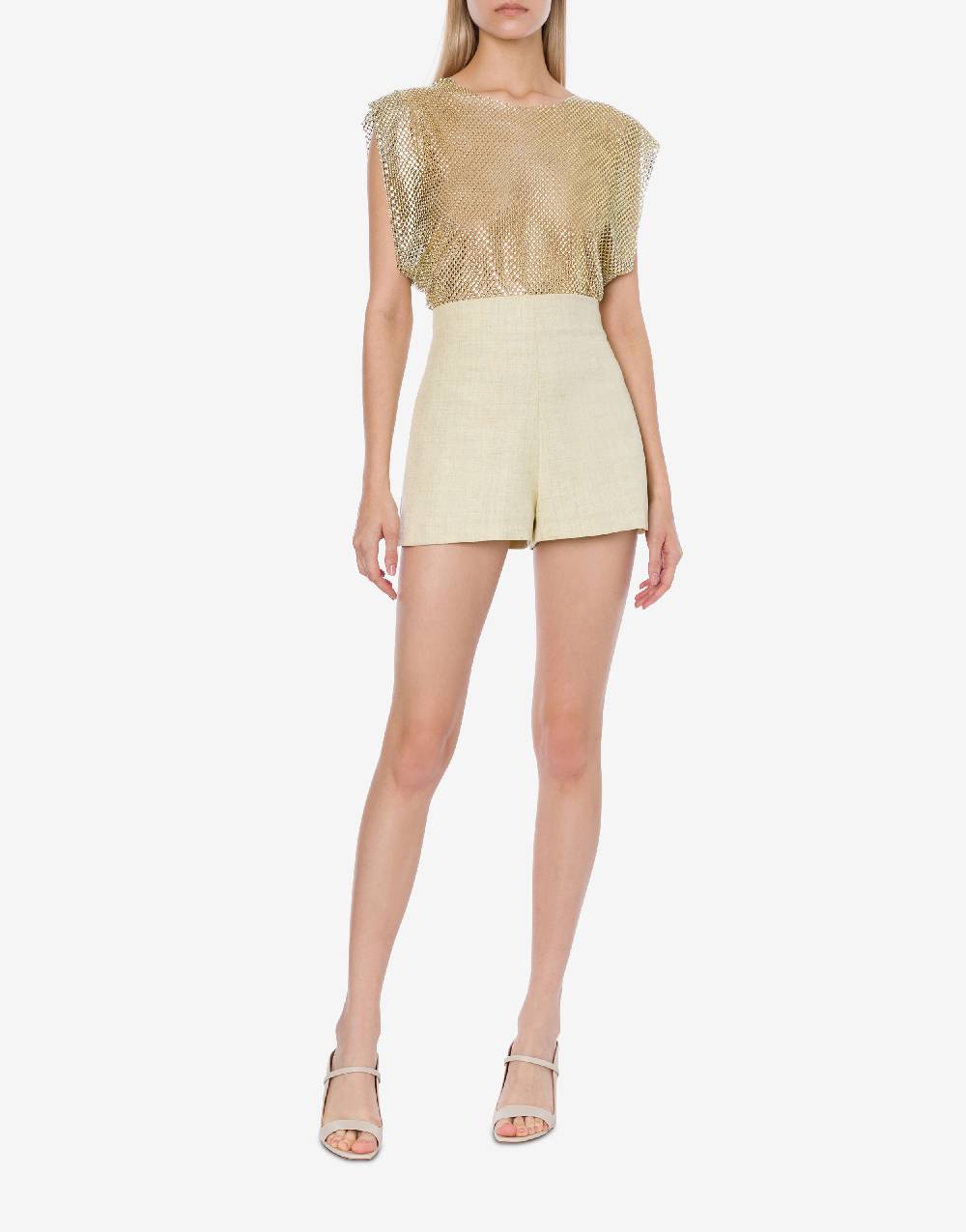 Philosophy Di Lorenzo Serafini Short in tela di misto lino In Vendita