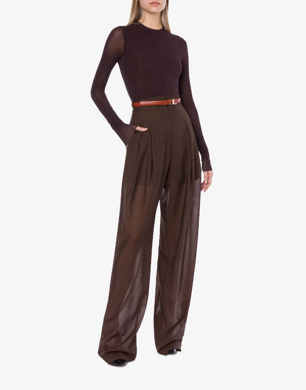 Philosophy Di Lorenzo Serafini Pantalone ampio in voile di lana Saldi Di Fabbrica