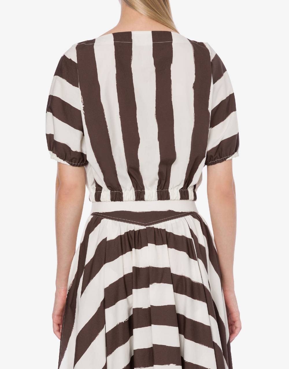 Philosophy Di Lorenzo Serafini Blusa crop a righe in cotone stretch I Più Venduti