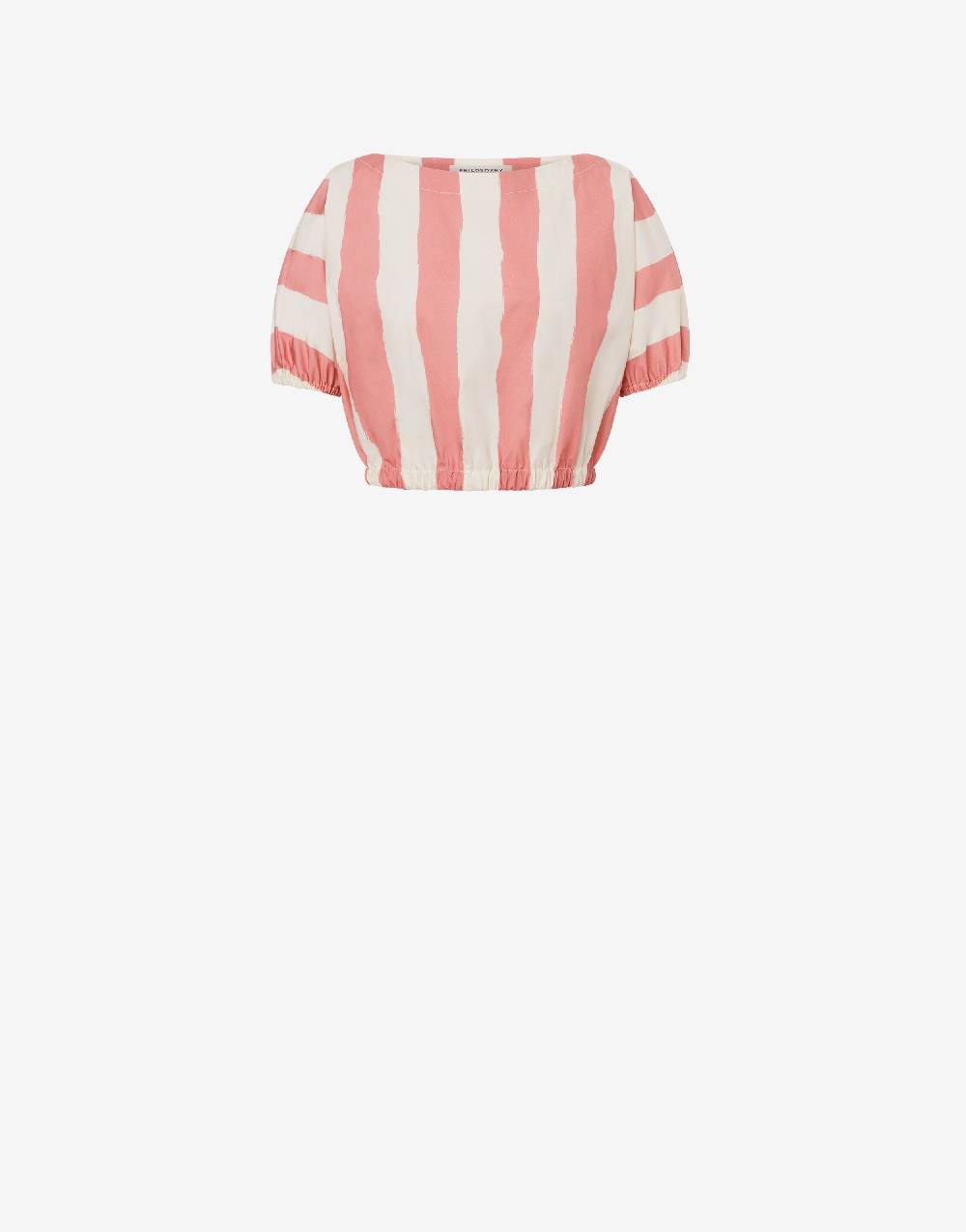 Philosophy Di Lorenzo Serafini Blusa crop a righe in cotone stretch Vendite Flash