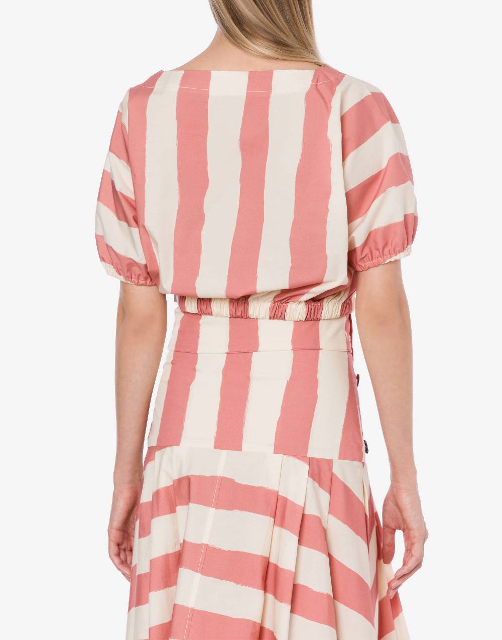Philosophy Di Lorenzo Serafini Blusa crop a righe in cotone stretch Vendite Flash