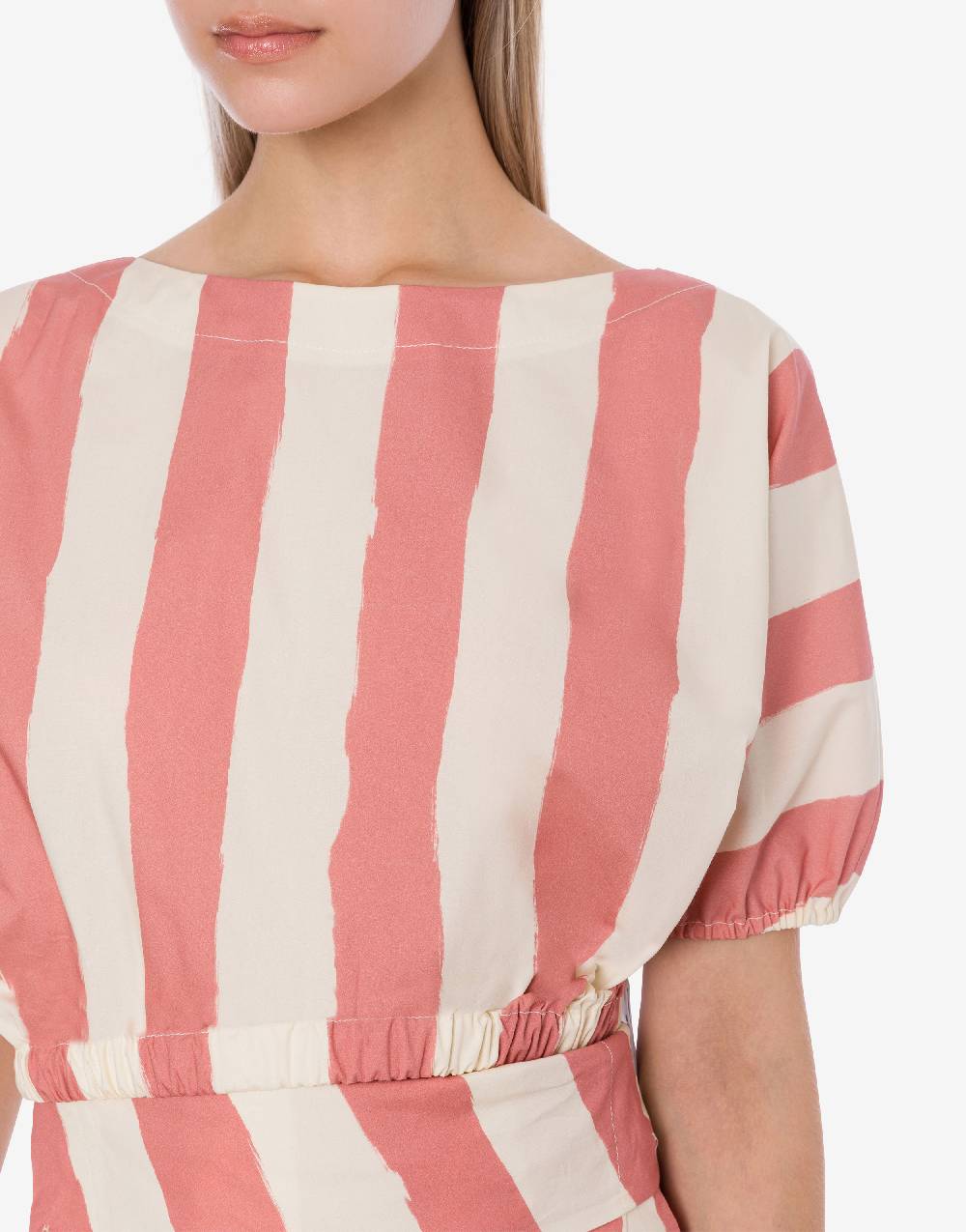 Philosophy Di Lorenzo Serafini Blusa crop a righe in cotone stretch Vendite Flash