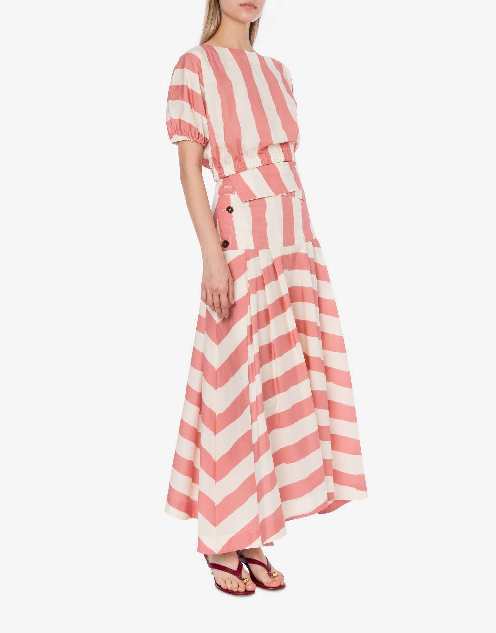 Philosophy Di Lorenzo Serafini Blusa crop a righe in cotone stretch Vendite Flash