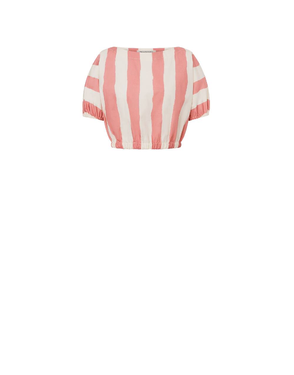 Philosophy Di Lorenzo Serafini Blusa crop a righe in cotone stretch Vendite Flash