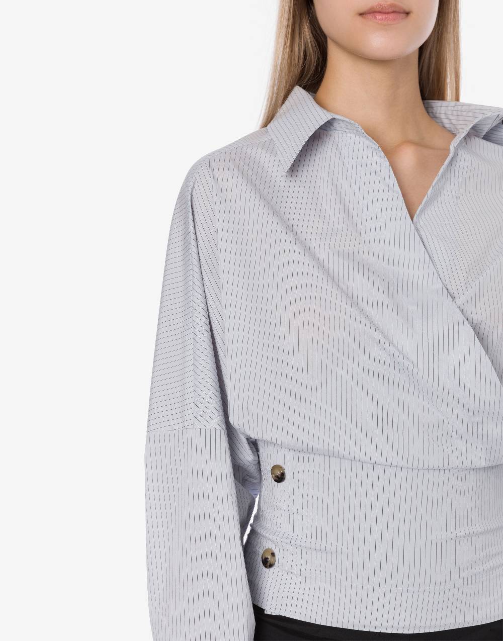 Philosophy Di Lorenzo Serafini Camicia in taffetà stretch con bottoni Nuova