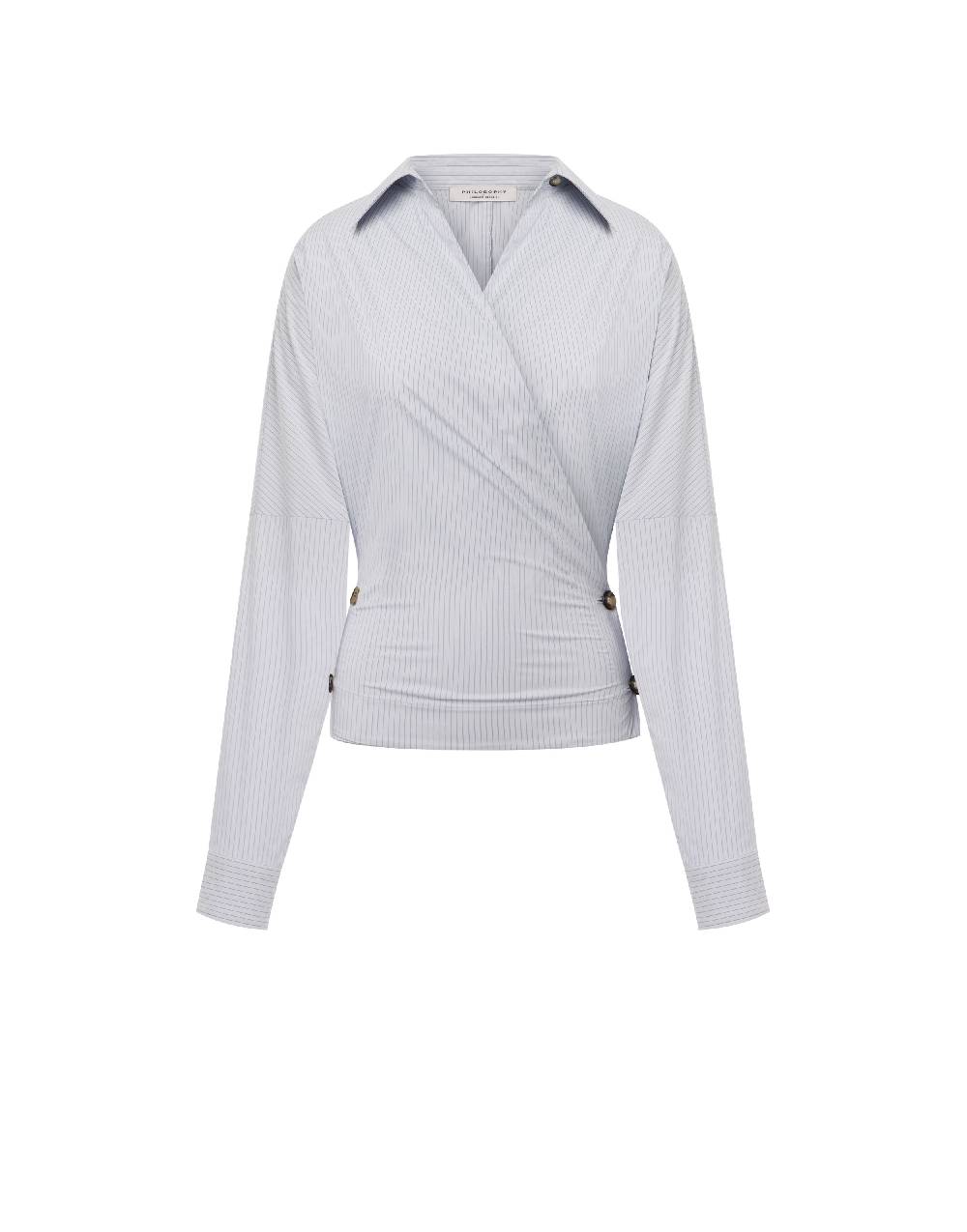 Philosophy Di Lorenzo Serafini Camicia in taffetà stretch con bottoni Nuova