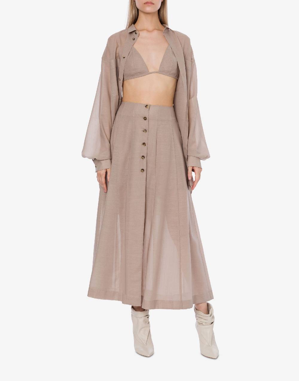Philosophy Di Lorenzo Serafini Gonna in voile di lana con bottoni Promozione