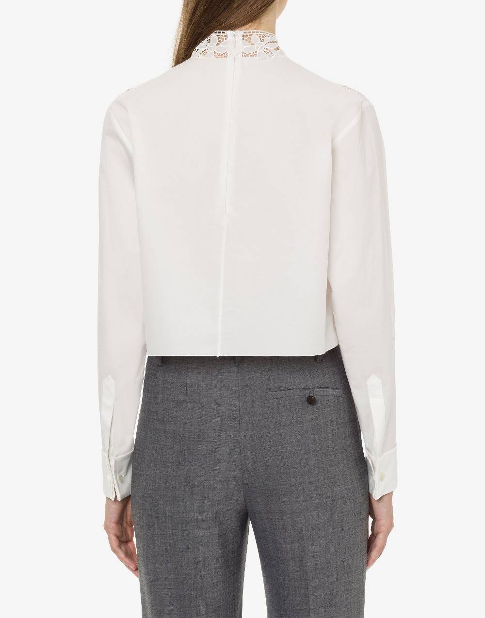 Philosophy Di Lorenzo Serafini Camicia crop in popeline con ricamo Negozi Online