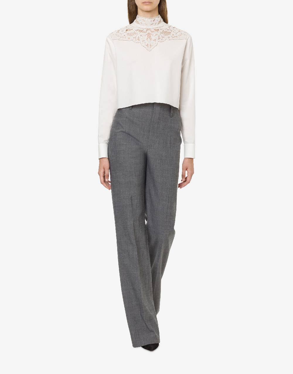 Philosophy Di Lorenzo Serafini Camicia crop in popeline con ricamo Negozi Online