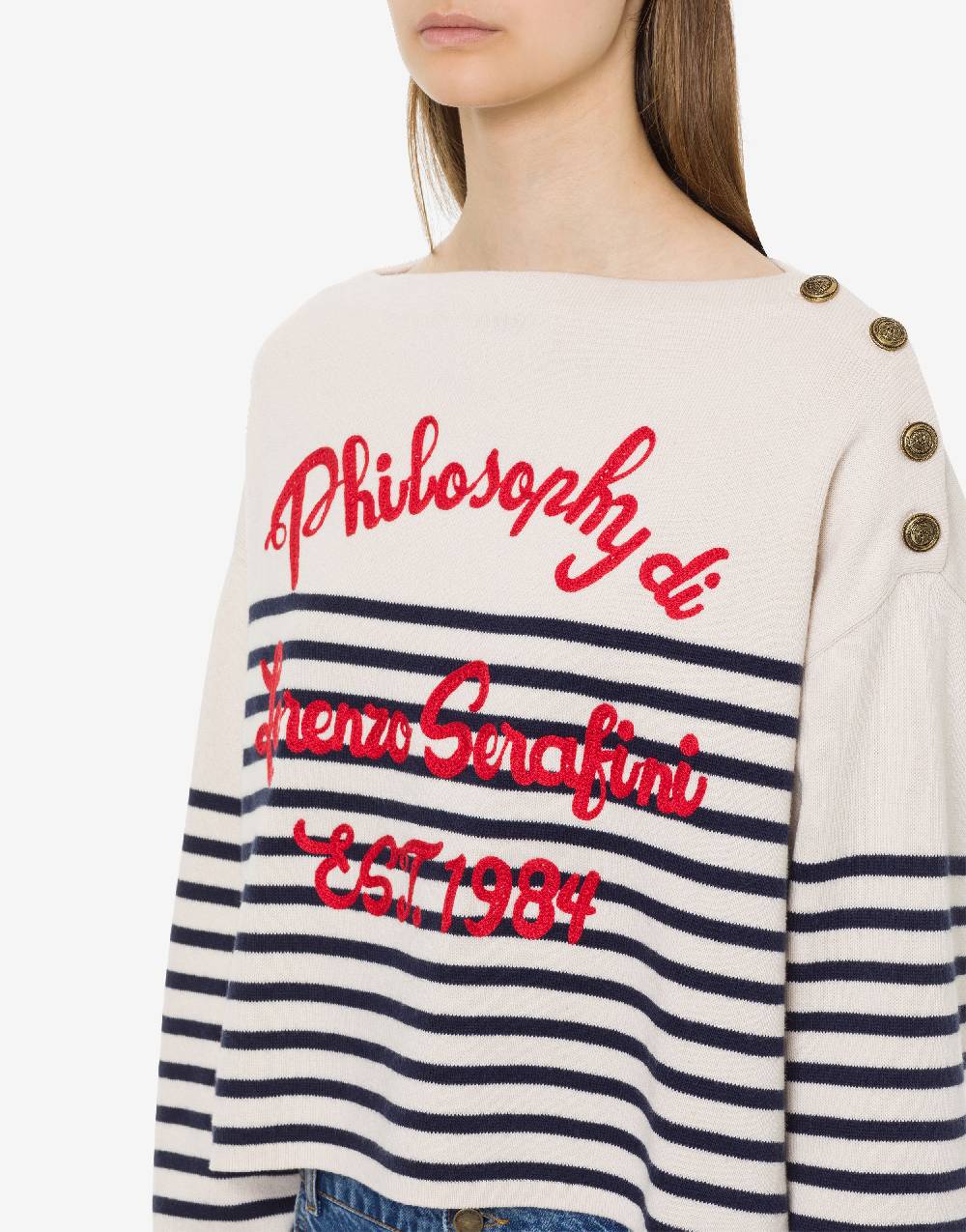 Philosophy Di Lorenzo Serafini Maglione in lana e cotone con logo Affare Del Giorno