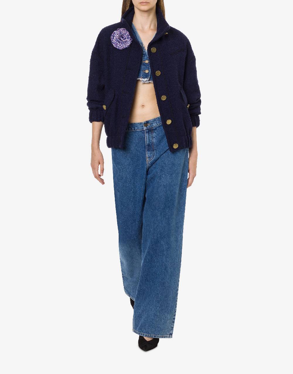 Philosophy Di Lorenzo Serafini Gilet crop in denim Prezzo Ridotto