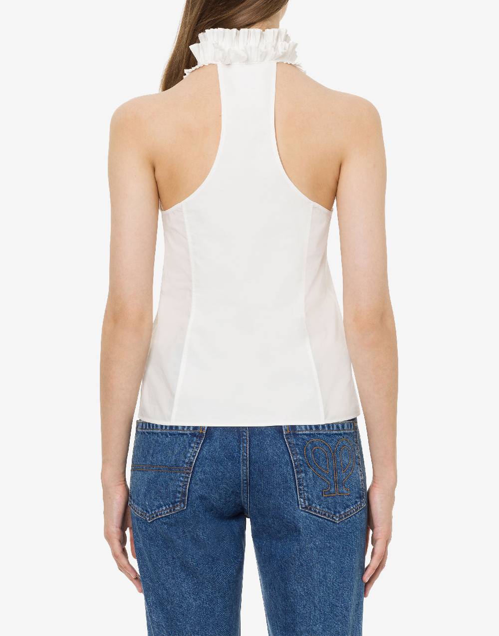 Philosophy Di Lorenzo Serafini Top in popeline con plastron Vendita Economica