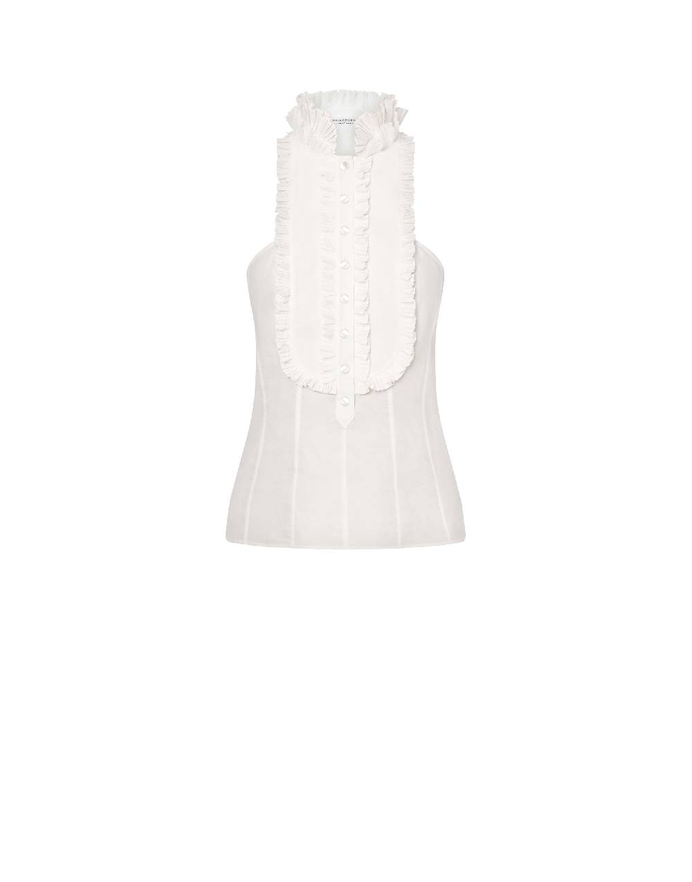 Philosophy Di Lorenzo Serafini Top in popeline con plastron Vendita Economica