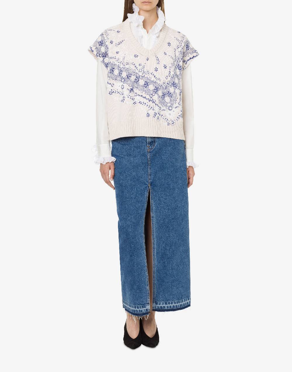 Philosophy Di Lorenzo Serafini Camicia in popeline con ruches Saldi Di Fabbrica