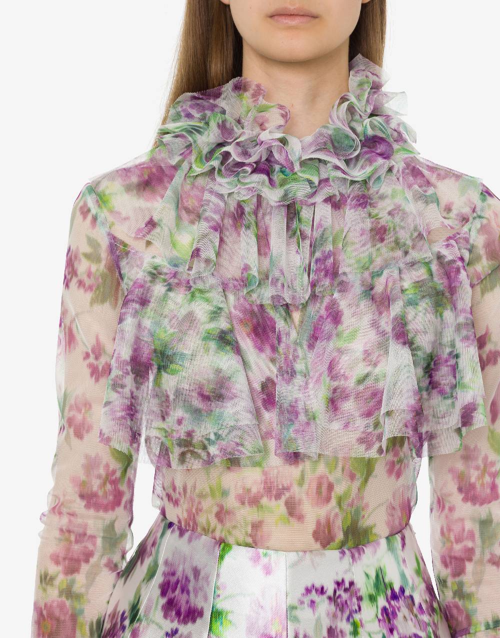 Philosophy Di Lorenzo Serafini Blusa in tulle con stampa fiori Negozio