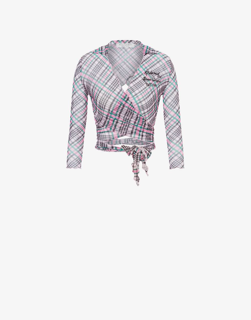 Philosophy Di Lorenzo Serafini Crop top beachwear in tulle Check Nuova